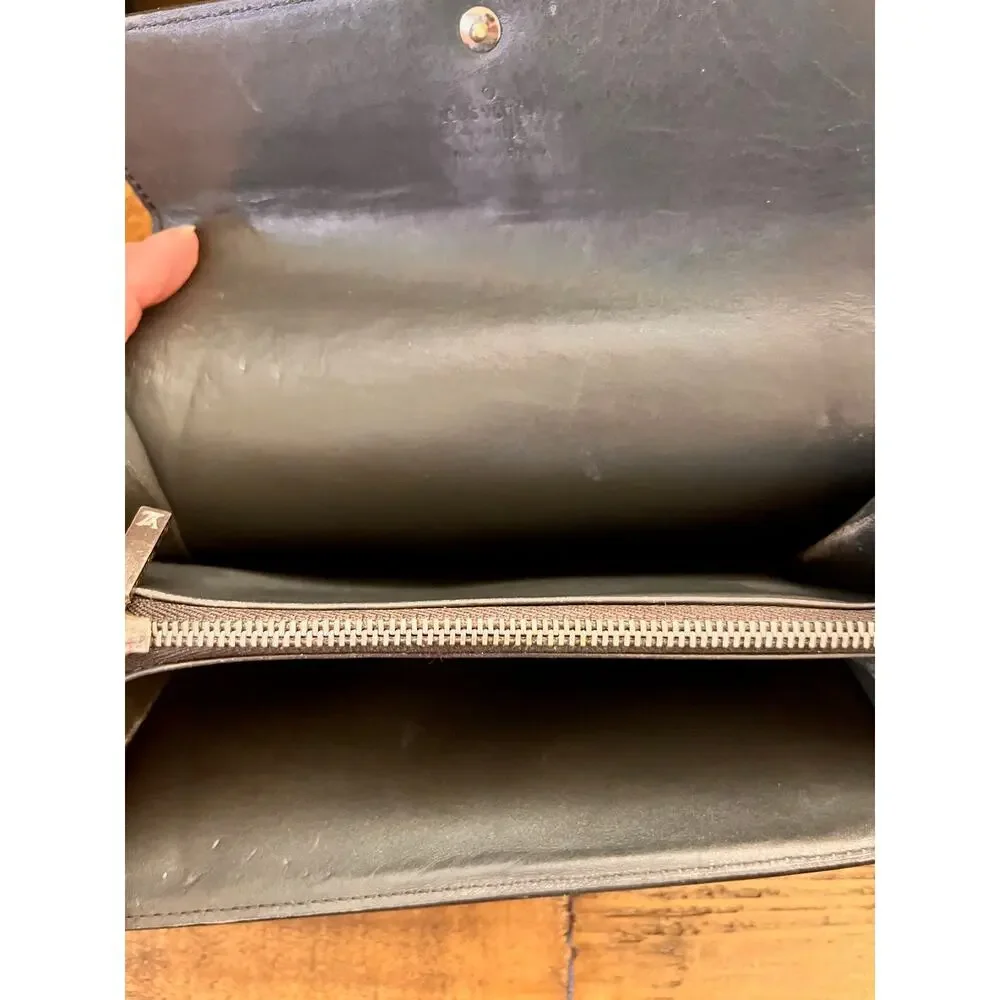 Authentic LOUIS VUITTON Gray Monogram Matt Vernis Long Sarah Wallet W/COA